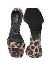 Black Leopard Synthetic Leather Buckle Block Heel Sandals (TC-RAH29-BLKLEO)