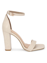 Cream PU Stylish Buckle Block Sandals (TC-RAH29-CRMPU)