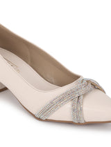 Cream PU Block Ballerina Sandals (TC-REN-BL184-CRM)