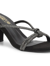 Black Suede Block Sandals (TC-REN-N-1142-BLK)