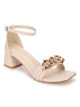 Cream PU Buckle Block Heels Sandals (TC-REN-N1266-CRM)