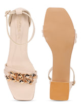 Cream PU Buckle Block Heels Sandals (TC-REN-N1266-CRM)