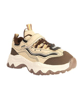 Beige Synthetic Leather Stylish Velcro Sneakers For Kids-Unisex (TC-RS1001-BEIG)