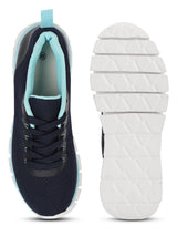 Blue Mesh Lace-Up Flat Sneakers (TC-RS2082-BLU)