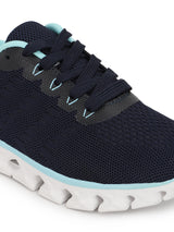 Blue Mesh Lace-Up Flat Sneakers (TC-RS2082-BLU)