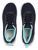 Blue Mesh Lace-Up Flat Sneakers (TC-RS2082-BLU)