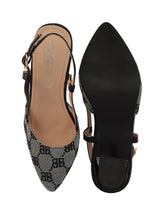 Black Textile Stylish Kitten Heels For Kids-Girls (TC-RS215A-BLK)