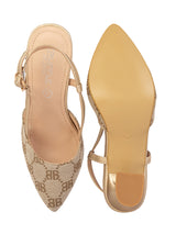 Gold Textile Stylish Kitten Heels For Kids-Girls (TC-RS215A-GLD)