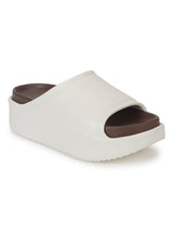 White Brown PU Slip-On Flats (TC-RS2509-WHTBRO)