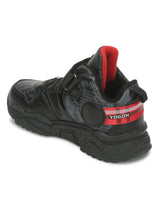 Black PU Stylish Velcro Sneakers For Kids-Boys Fur Lining Keep Children Warm During Winter (TC-RS3493-BLK)