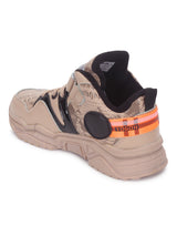 Khaki PU Stylish Velcro Sneakers For Kids-Boys Fur Lining Keep Children Warm During Winter (TC-RS3493-KHA)