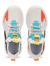 White PU Stylish Lace Up Sneakers For Kids-Boys Fur Lining Keep Children Warm During Winter (TC-RS3494-WHT)