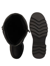 Black Synthetic Leather Winter High-End Stylish Long Boots (TC-RS35079-29-BLK)