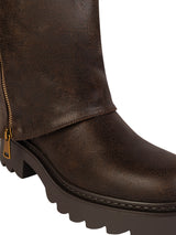 Brown Synthetic Leather Winter High-End Stylish Long Boots (TC-RS35079-29-BRO)