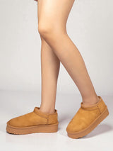 Camel Suede Winter Stylish Ankle Boots (TC-RS3521-CAM)
