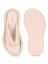 Beige PU T-Strap Stylish Flats (TC-RS3582-BEIG)