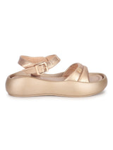 Gold PU Buckle Stylish Flats (TC-RS3583-GLD)