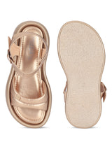 Gold PU Buckle Stylish Flats (TC-RS3583-GLD)