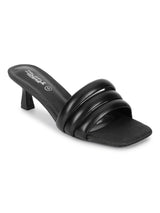 Black PU Stiletto Stylish Sandals (TC-RS3584-BLK)