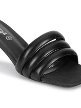 Black PU Stiletto Stylish Sandals (TC-RS3584-BLK)
