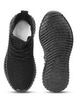Black Mesh Lace-Up Sneakers (TC-RS3601-BLK)
