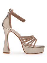 Gold Embellished Block High Heel Platform Sandals (TC-RS3606-GLD)