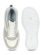 Grey White Suede Stylish Lace-Up Sneakers (TC-RS3609-GRYWHT)