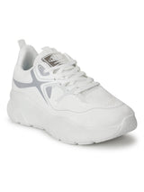 White Mesh Lace-Up Sneakers (TC-RS3613-WHT)