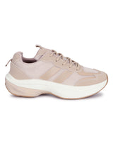 Khaki PU Stylish Lace-Up Sneakers (TC-RS3615-KHA)