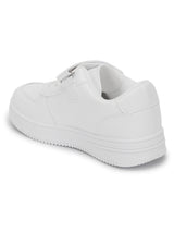 White PU Stylish Velcro Sneakers For Kids-Unisex (TC-RS3619-WHT)