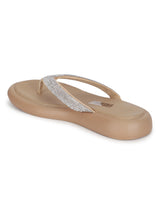 Khaki PU Embellished T-Strap Stylish Flats (TC-RS3639-KHA)