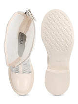 Beige Patent Summer Breathable Mesh Long Boots (TC-RS3643-BEIG)