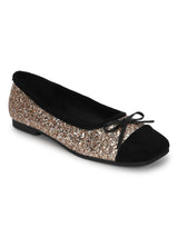 Gold Suede Embellished Ballerina (TC-RS3645-GLD)