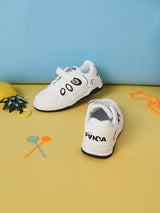 Black White PU Stylish Velcro Sneakers For Kids-Unisex (TC-RS3649-A-BLKWHT)