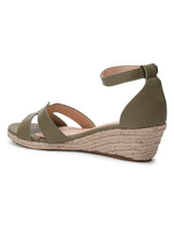 Green PU Stylish Buckle Wedges (TC-RS3659-GRN)