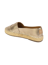 Gold Synthetic Leather Espadrille With Contrast Jute Sole Loafers (TC-RS3660-GLD)