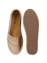 Gold Synthetic Leather Espadrille With Contrast Jute Sole Loafers (TC-RS3660-GLD)