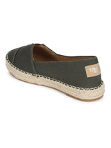 Green Canvas Espadrille With Contrast Jute Sole Loafers (TC-RS3660-GRN)