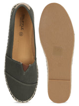 Green Canvas Espadrille With Contrast Jute Sole Loafers (TC-RS3660-GRN)