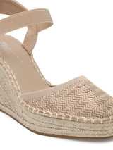 Beige Knitted Stylish Slip-On Wedges (TC-RS3662-BEIG)