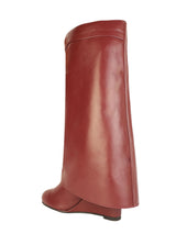 Burgundy Synthetic Leather High-End-Fashion Stylish Knee Boots (TC-RS3670-BUR)