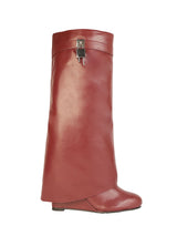 Burgundy Synthetic Leather High-End-Fashion Stylish Knee Boots (TC-RS3670-BUR)