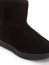 Black Suede Winter Stylish Medium Ankle Boots (TC-RS3683M-BLK)