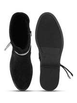 Black Suede High-End-Fashion Stylish Ankle Boots (TC-RS3690-BLK)