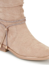 Khaki Suede High-End-Fashion Stylish Ankle Boots (TC-RS3690-KHA)