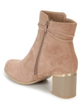 Khaki Suede High-End-Fashion Stylish Ankle Boots (TC-RS3691-KHA)