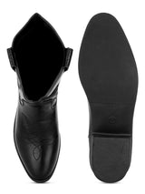 Black PU High-End-Fashion Stylish Ankle Boots (TC-RS3705-BLK)