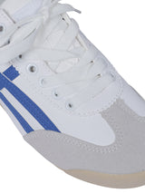 White Navy PU Stylish Lace-Up Sneakers (TC-RS3800-WHTNVY)