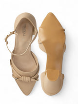 Nude Synthetic Leather Buckle Block Heel Sandals (TC-RS4002-NUD)