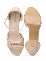 Nude Synthetic Leather Buckle Block Heel Sandals (TC-RS4004-NUD)